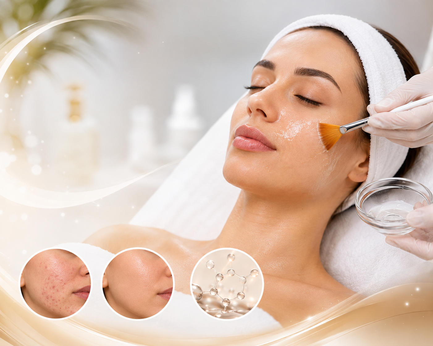 Dermatologist performing chemical peeling treatment in Barnala