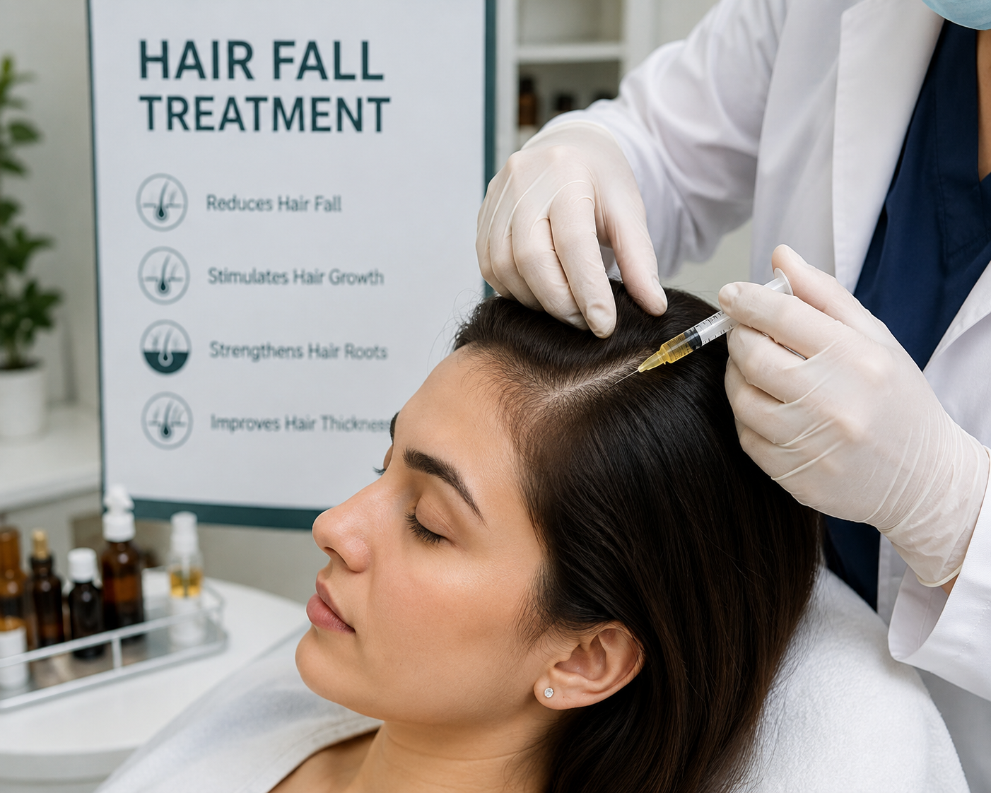 Range of hair fall treatments offered at Venus Aesthetic World Barnala